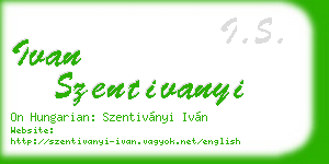 ivan szentivanyi business card