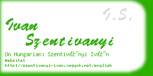 ivan szentivanyi business card